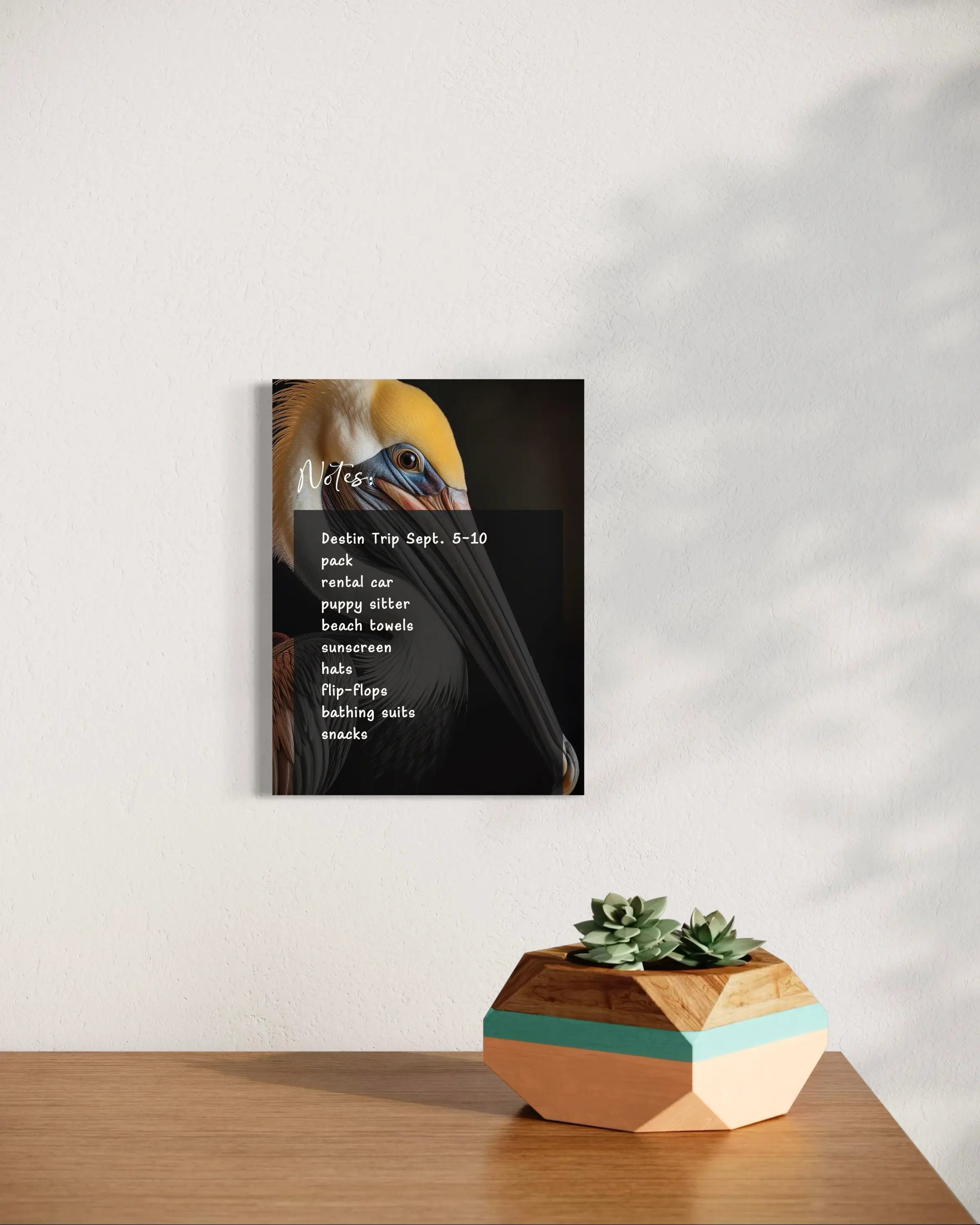 Brown Pelican Glass Notes Board - Dry-Erase Planner