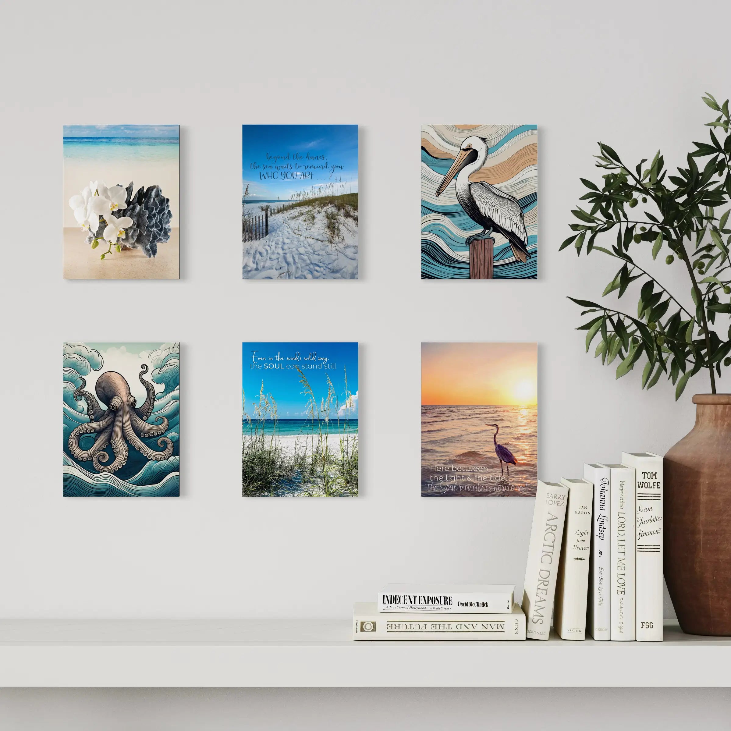 Create Your Own Coastal Gifter’s Bundle – 6 Small Vertical Glass Prints