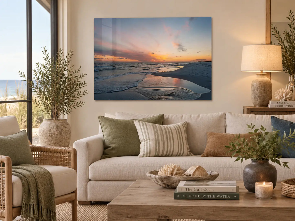 Gulf Coast Sunset Glass Print