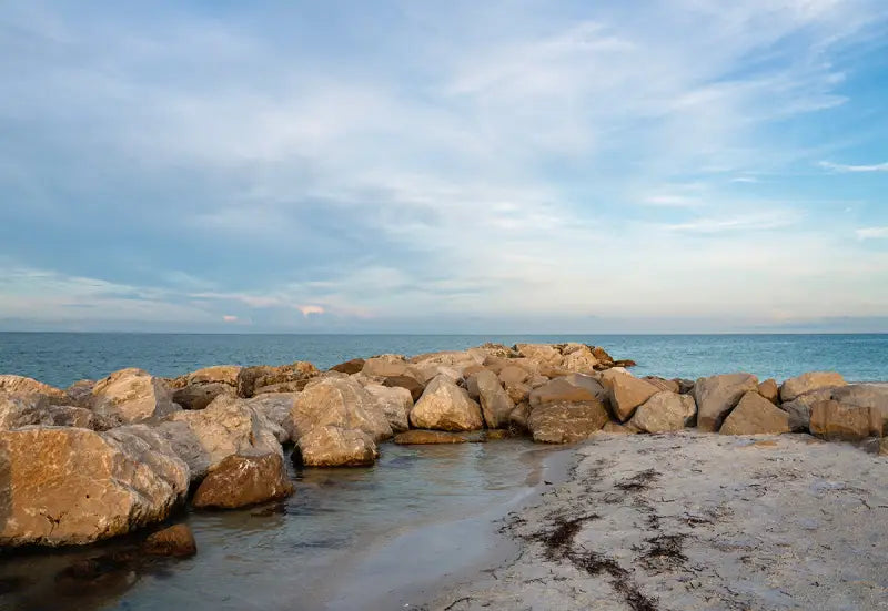 St. Pete's beach with turquoise waves, Echoes of the Sea coastal glass art print