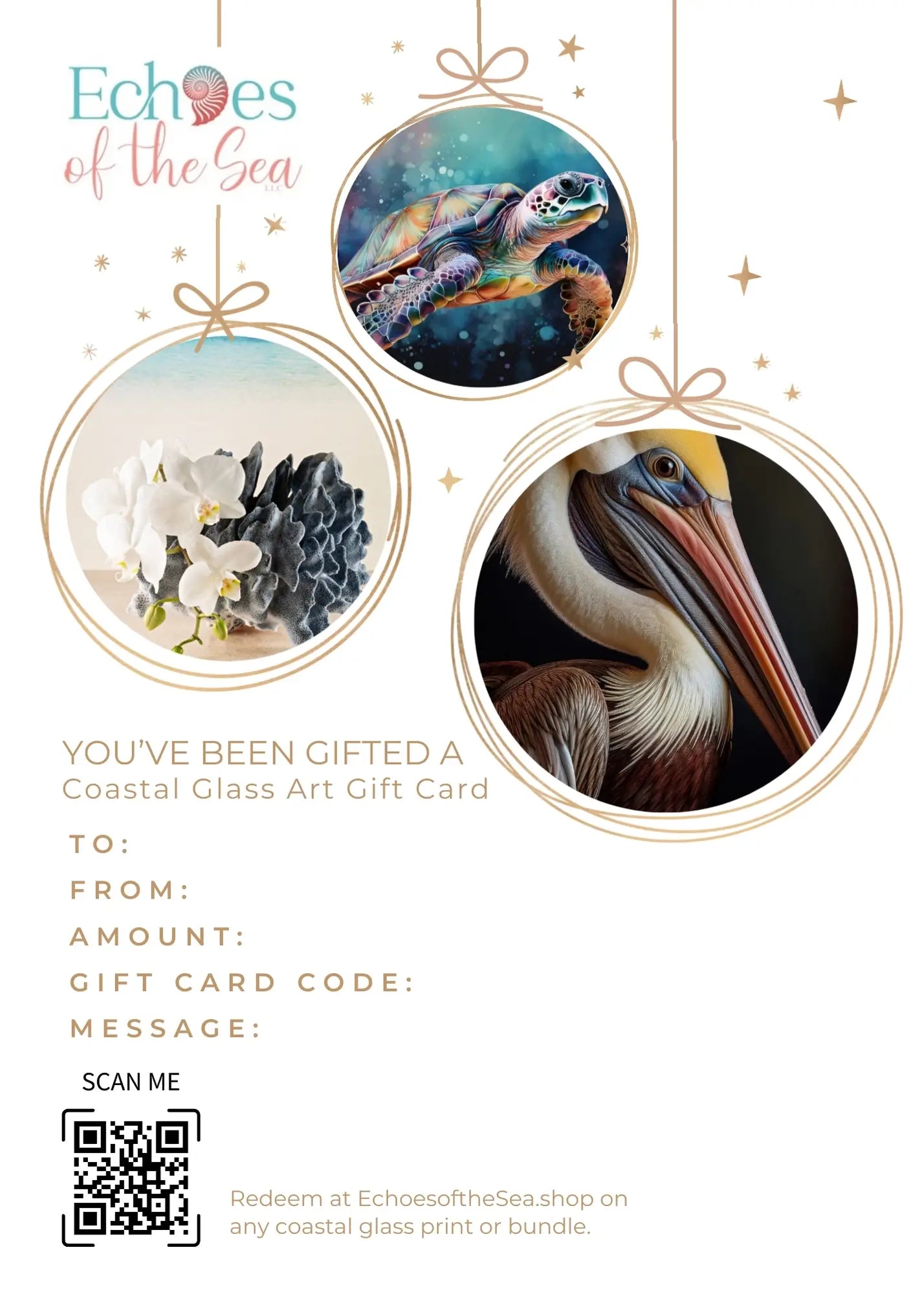 Printable Coastal Gift Note | Echoes of the Sea