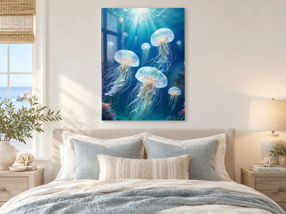 bioluminescent-jellyfish-glass-print-coastal-living-room