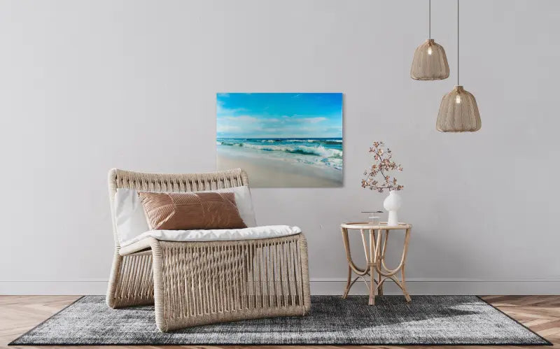Florida Gulf Coast Waves Glass Art, coastal beach print, eco-friendly-sitting area decor.
