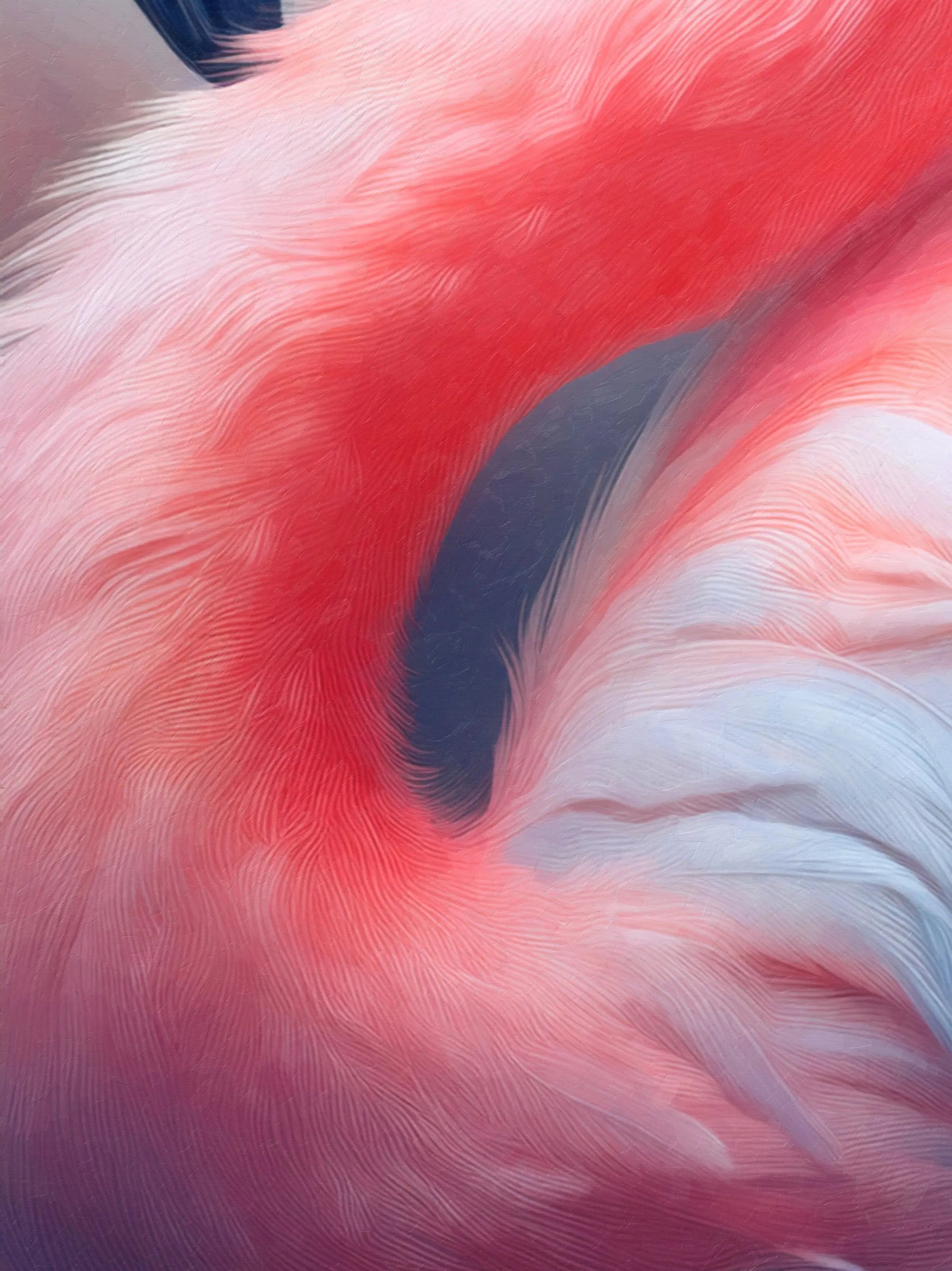 Blush Flamingo Feather Coastal Glass Art – Panel 1, close-up flamingo feather wall art in soft blush and coral tones on frameless glass.