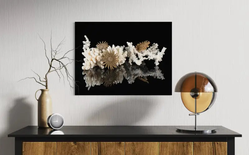 Coastal Charm: Vintage Coral & Starfish Glass Artwork - Prints