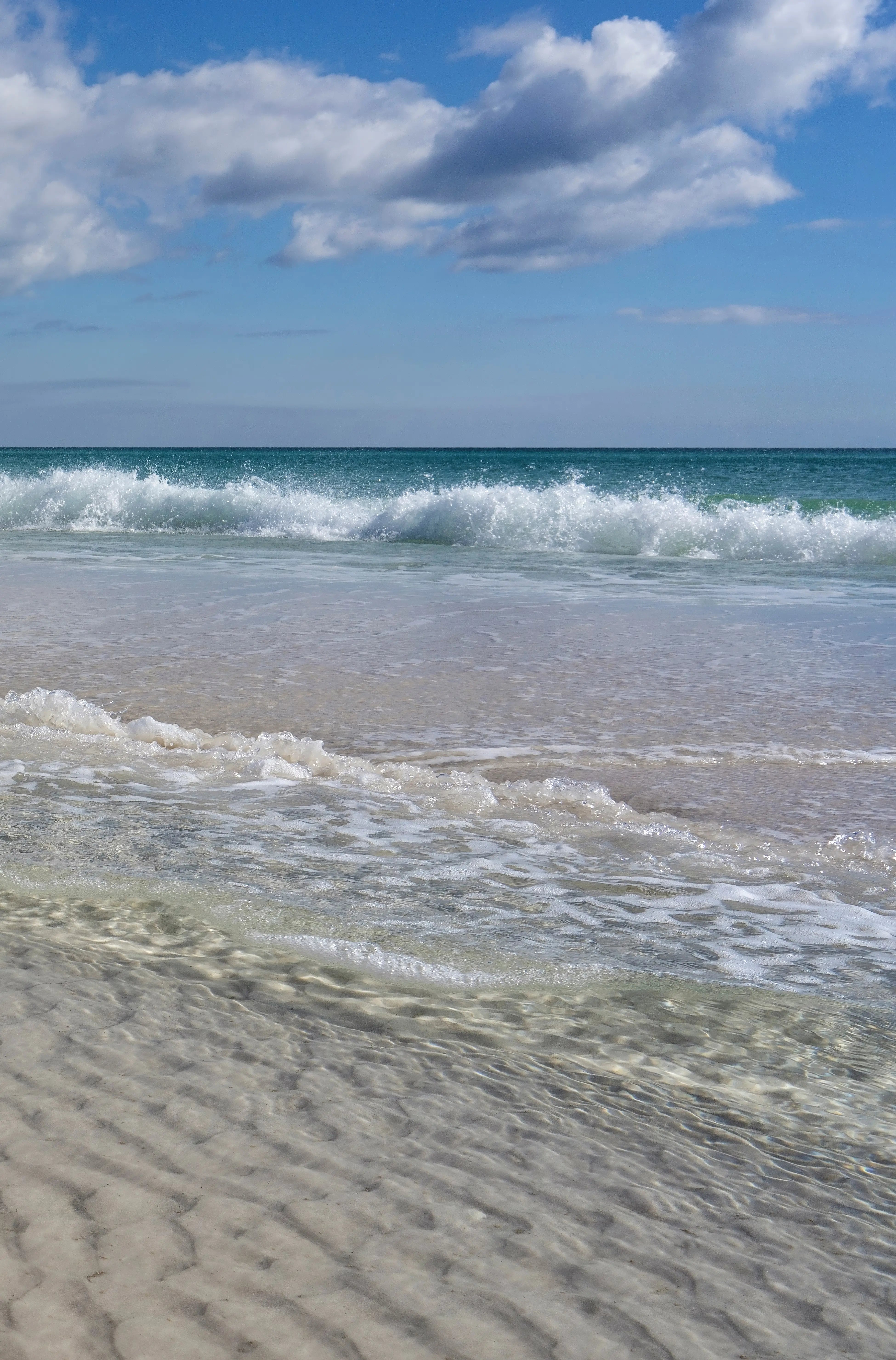 Crystal Clear Beach Triptych Glass Print - Gulf Coast
