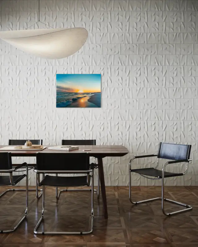 Enchanting Sunset at Princess Beach Glass Artwork - Scene Printed