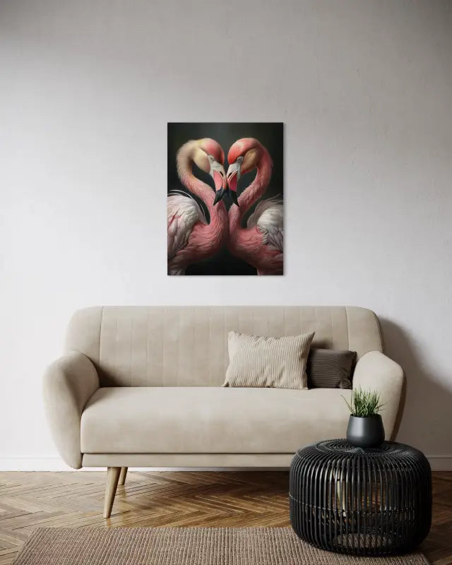 Flamingo Serenity Glass Artwork - Coastal Prints