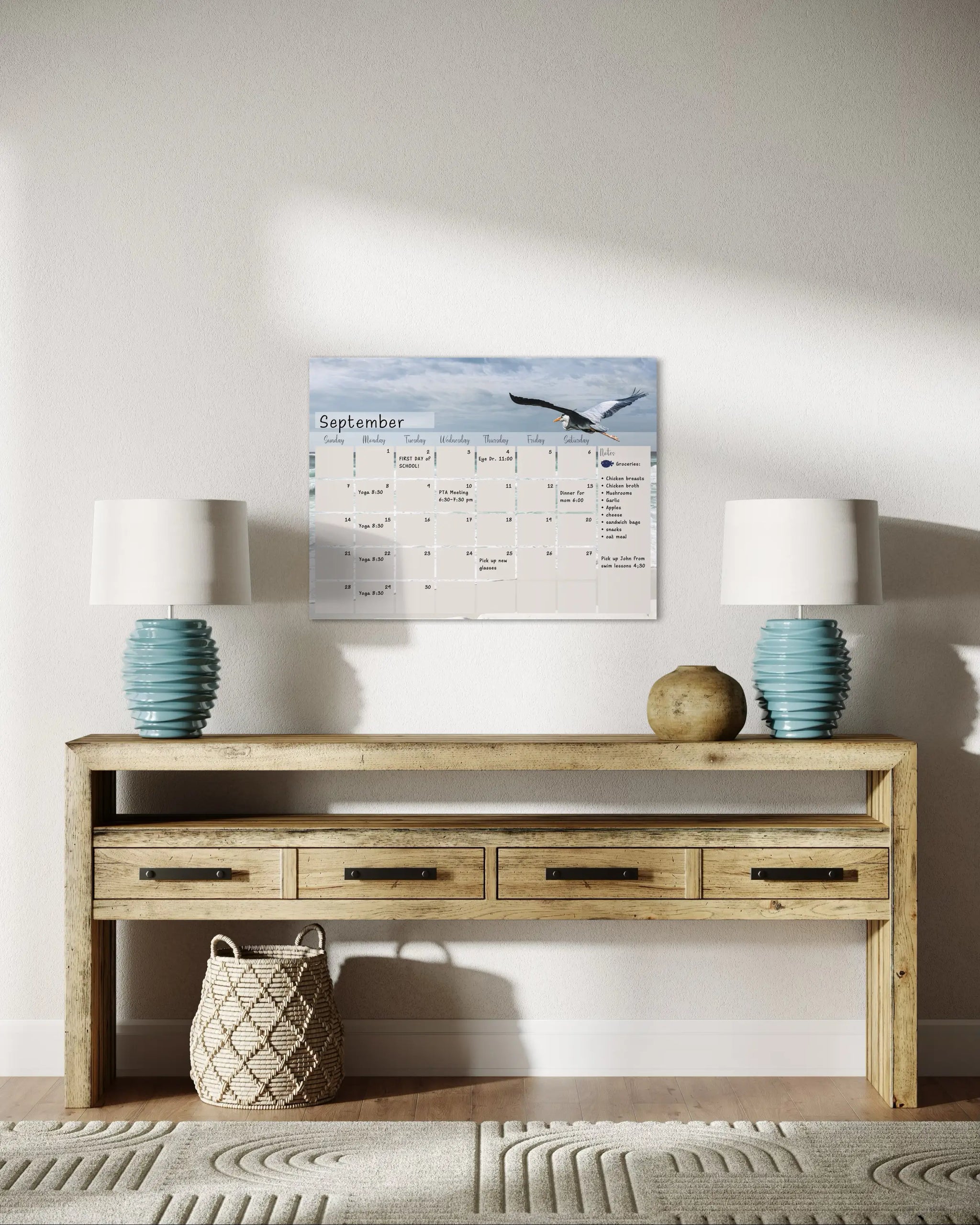 Great Blue Heron Perpetual Glass Calendar