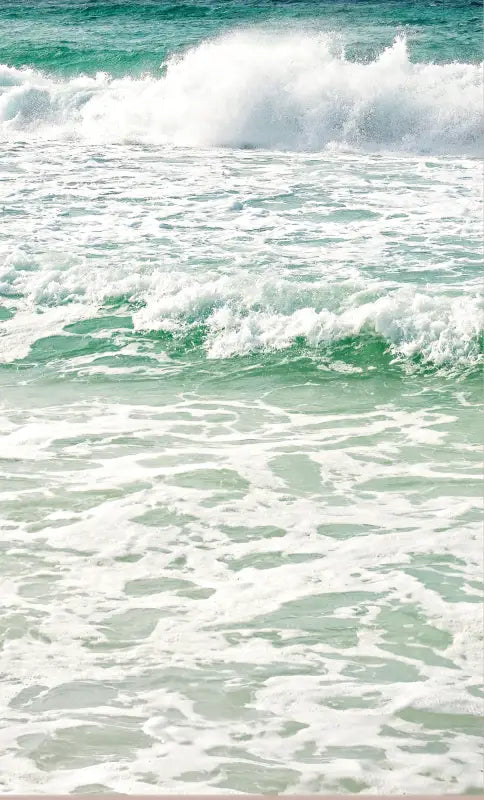 Luxury Gulf Coast waves triptych wall art, coastal decor, eco-friendly, vibrant colors, made in USA-panel 2