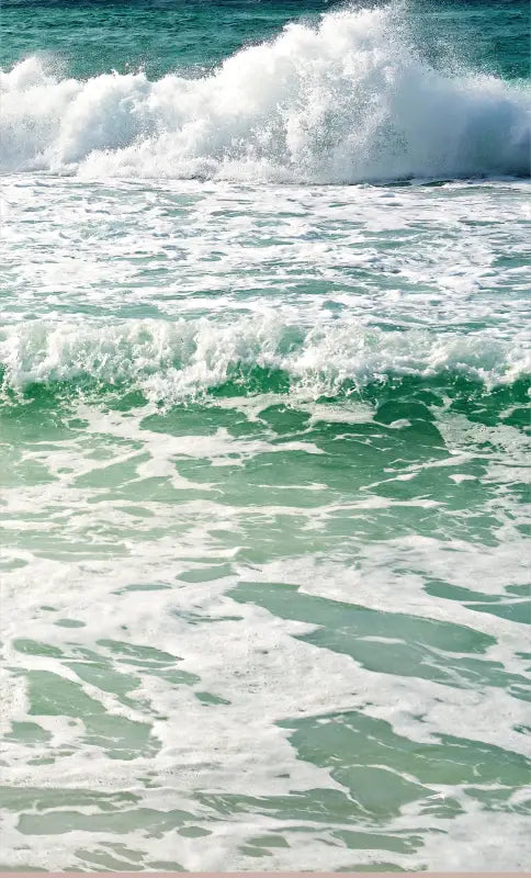 Luxury Gulf Coast waves triptych wall art, coastal decor, eco-friendly, vibrant colors, made in USA-panel 3