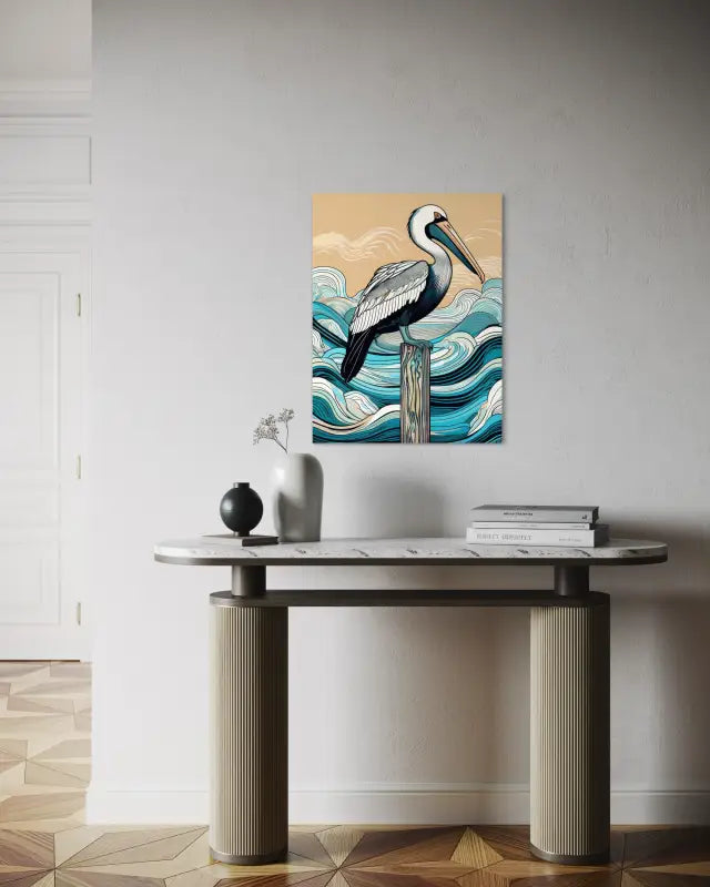 Pelican Serenity on Glass - Coastal Prints