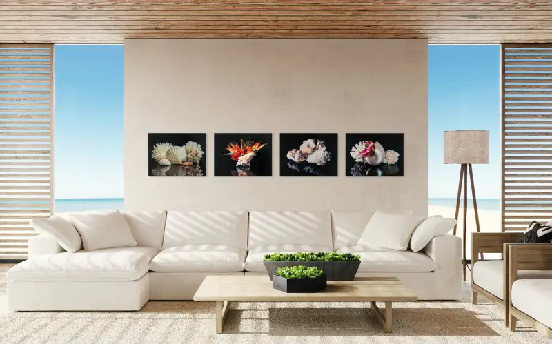 Seashell Serenity Glass Art - Coastal Prints