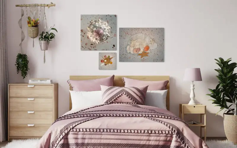 Seaside Serenity Print of Pink Sea Urchins for Coastal Elegance - Glass Prints