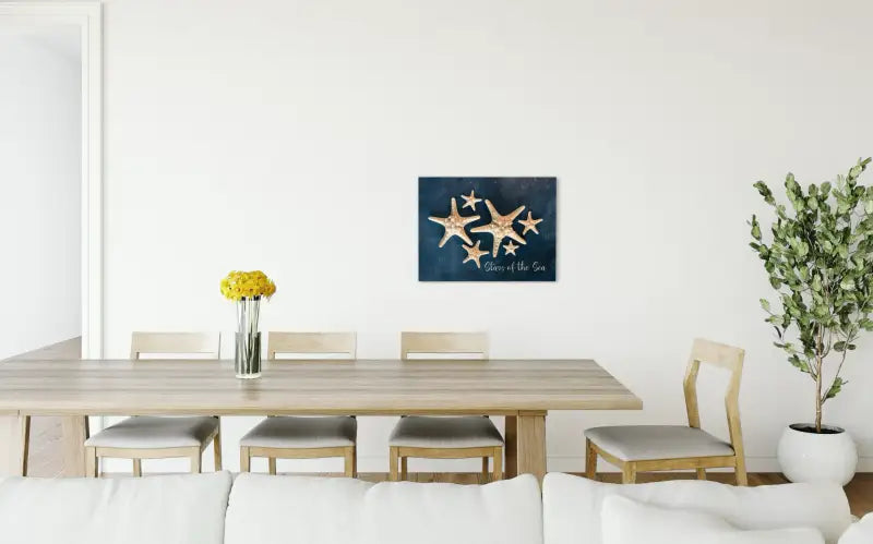 Serene Marine Starfish Glass Artwork - Coastal Prints