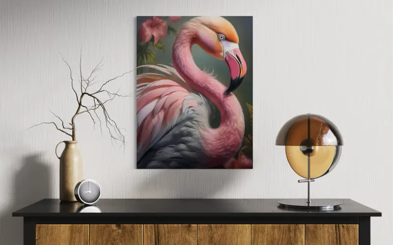 Tropical Paradise Flamingo Art Glass - Coastal Prints